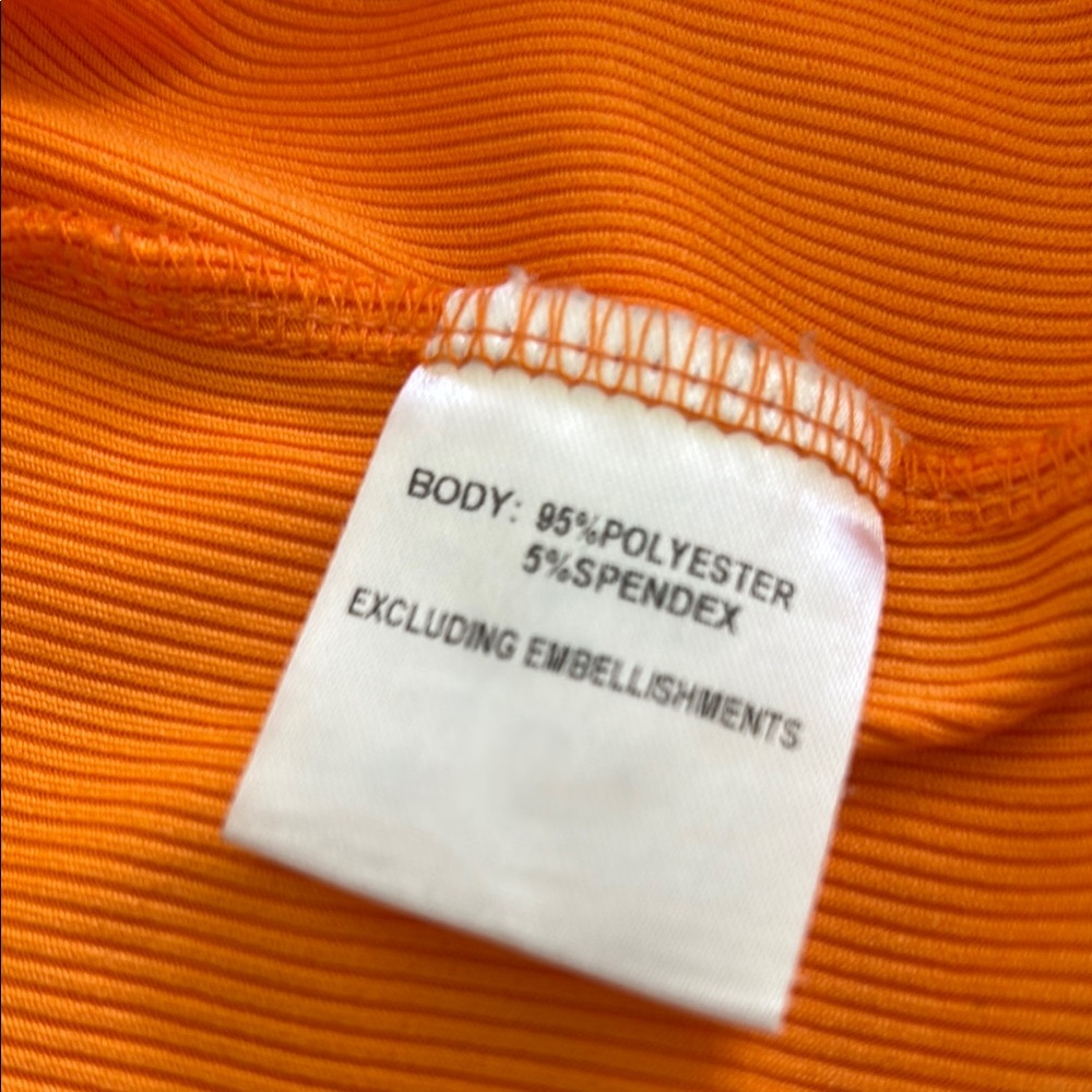 Orange Ribbed Mini Dress - Picture 5 of 5